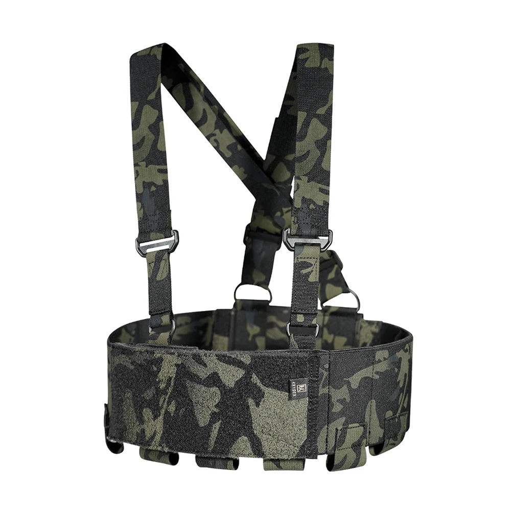 KRYDEX Tactical Ready Chest Rig Low Vis Lightweight Concealed Carry Chest Rig Vest With Elastic 5.56 Magazine Radio Pouch