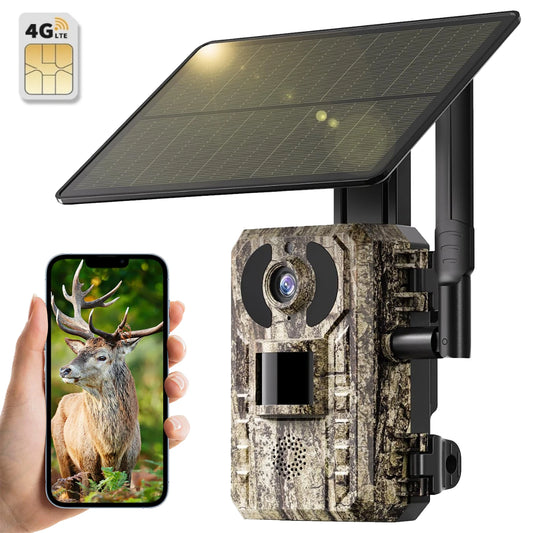 4G LTE Cellular Trail Cameras 3rd Gen with Live Streaming, Game Camera Built-in SIM Card with Motion Activated 0.2s Trigger Time