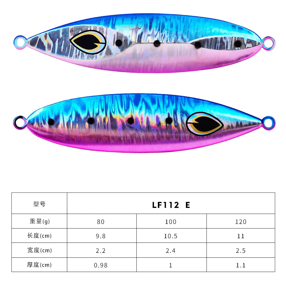 80G 100G luminous Metal Jig Fishing Lure Off Shore Slow Pitch Jig Super Hard Vertical Jigging Spoon Fishing Tackle sea fishing