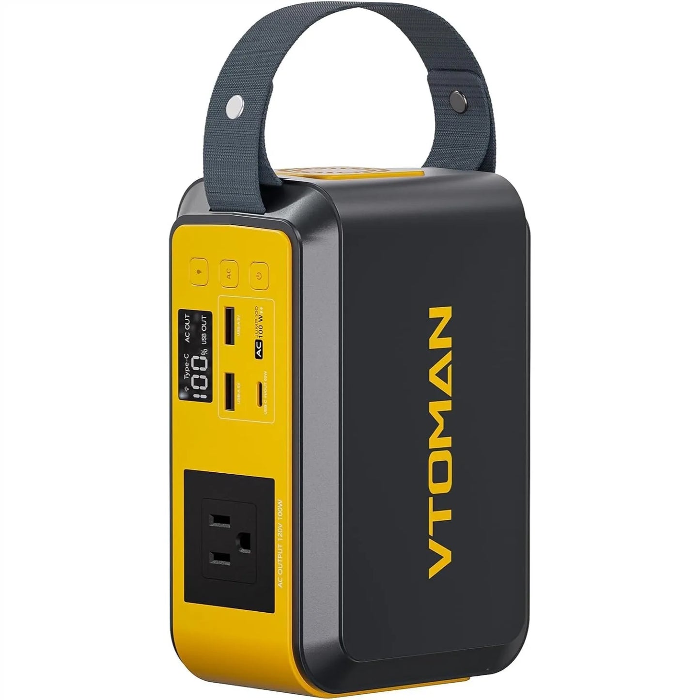 Portable Power Station 88.8Wh Solar Generator with 100W AC Outlet, 65W USB-C PD, 2 USB-A for Camping Emergency