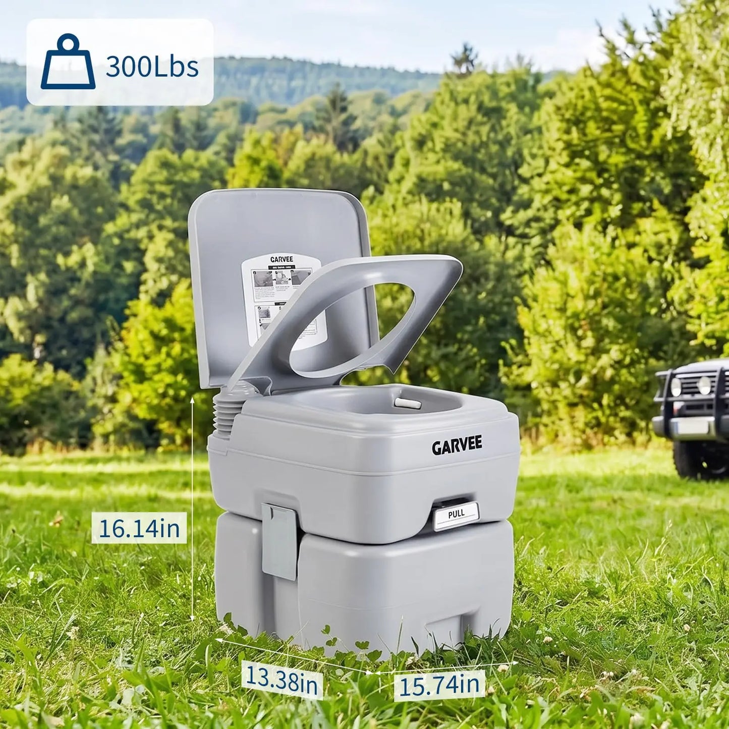 Portable Toilet For Camping 5.3 Gallon With Carry Bag, Dual Flush Detachable Waste Tank For RV Boat Truck Travel