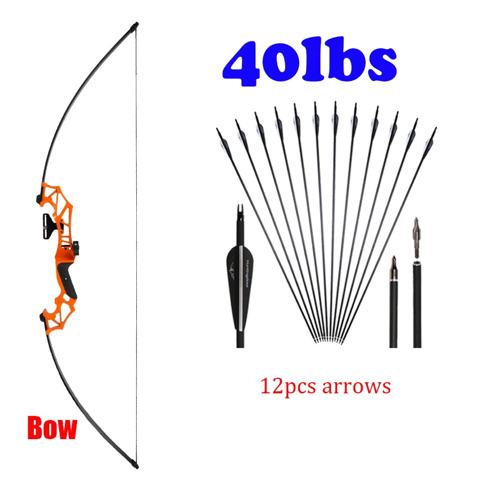 Archery recurve bow Hunting Take Down Bow 40lbs Bow for Outdoor Fishing Shooting Right Hand With Bow Accessories