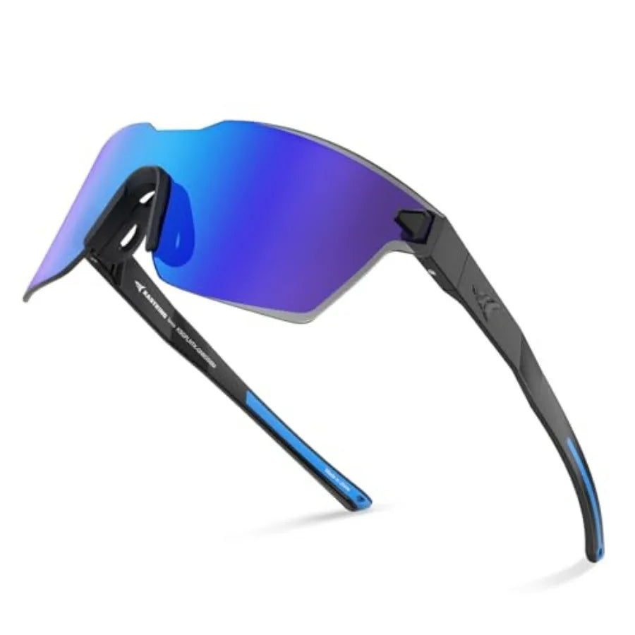 Tarkio Polarized Fishing Sunglasses, Large Single PC Lenses, Rimless Wrap Design, UV400 Protection Sports Sunglasses