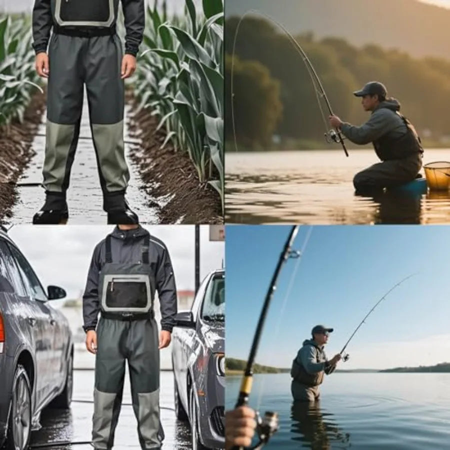 Fly fishing hunting waders for men, neoprene stockingfoot, black, waterproof and breathable chest waders