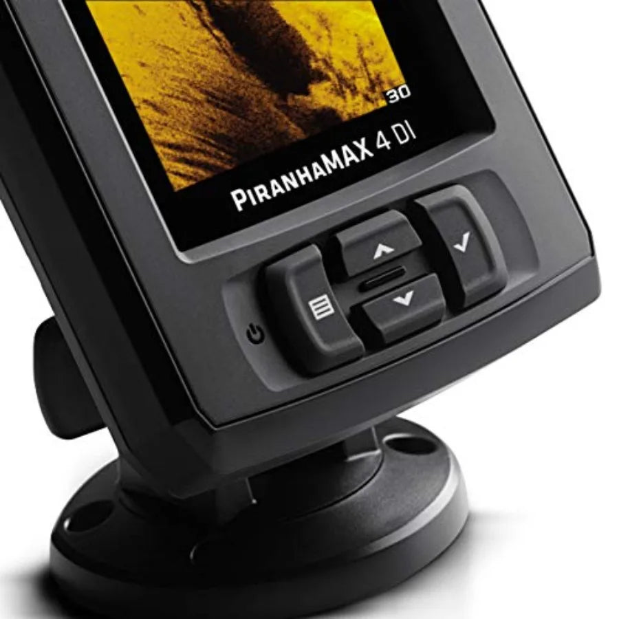 PiranhaMAX 4 Fish Finder, Down Imaging for freshwater fishing, PVC housing, black, high-contrast display and dual-beam sonar