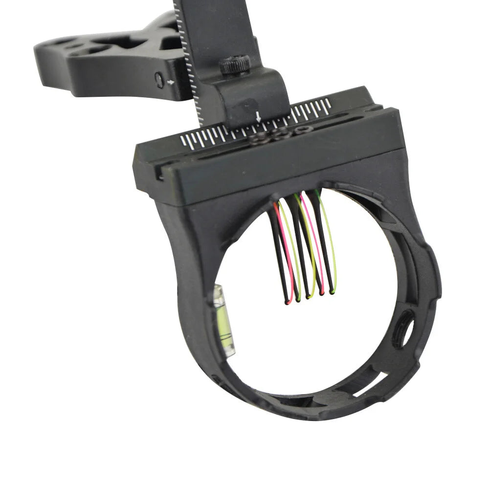 5 Pin Bow Sight CNC Aluminum Alloy 0.019" Optical Fiber RH for Compound Bow Hunting Shooting Target Practice Use