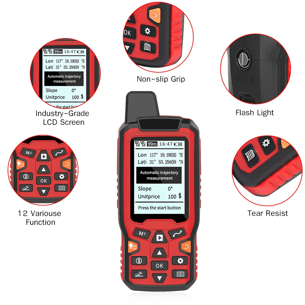 GPS Land Area Measure Handheld USB Navigation Track Area Calculation Meter Automatically Trajectory Meter Distance Area Tester