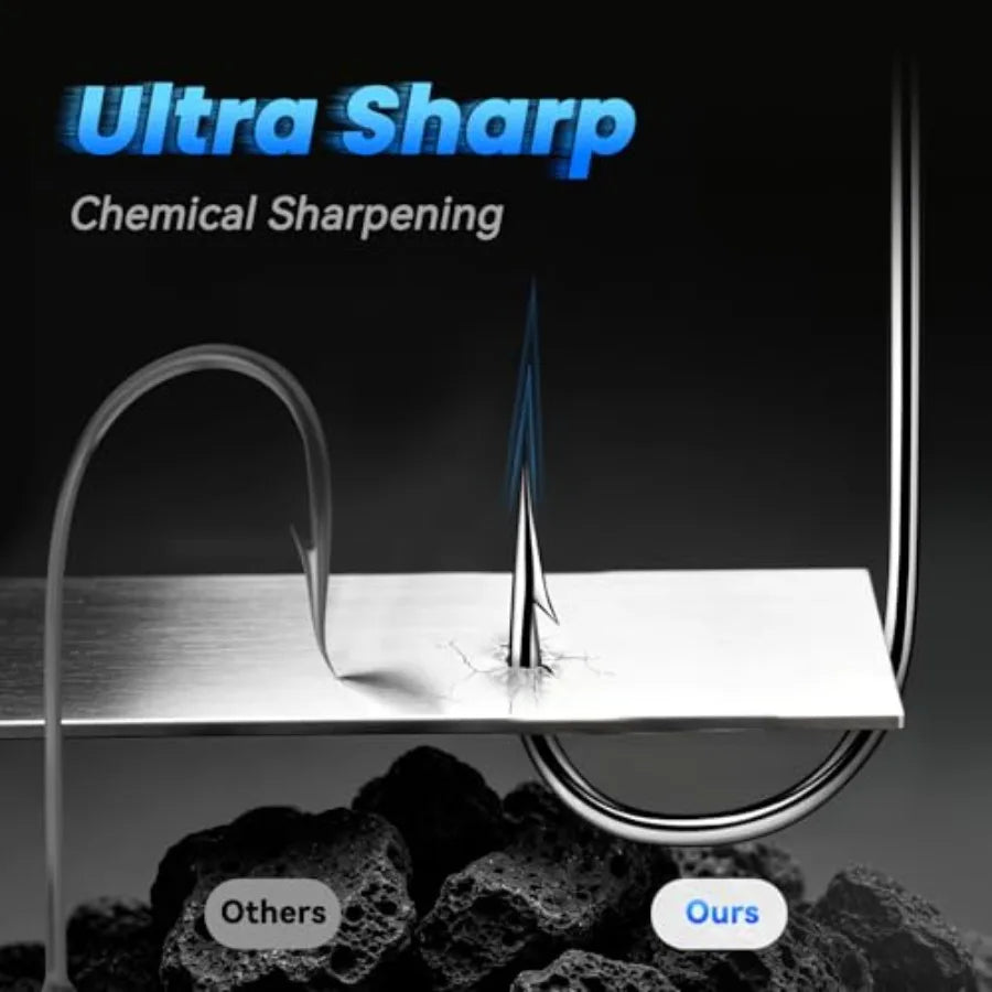 Crappie Fishing Hooks for freshwater fishing, Aberdeen steel, silver, long shank light wire design for live bait and worm riggi