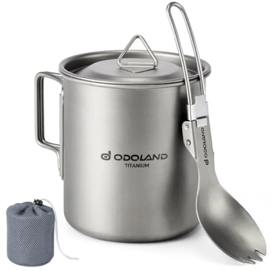 Bundle - 2 Items Camping Campfire Grill and Titanium Camping Cookware