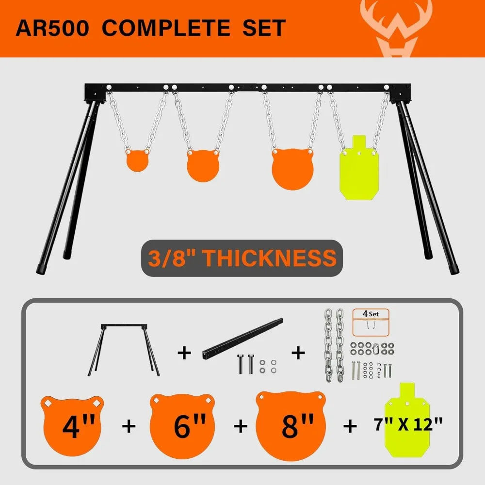 AR500 Steel Targets System 3/8 Inch Thick Steel Shooting Targets with Stand, All Parts Replaceable Separately - Hot Sale