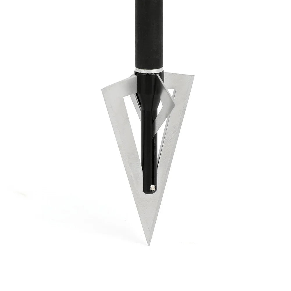 Hunting Arrow Tips 12pcs 120grain Screw-in Aluminum Steel Broadheads Durable Sharp Blade Points for DIY Arrow Shaft Compound Recurve Bow Shooting Target Practice Outdoor Archery Accessories