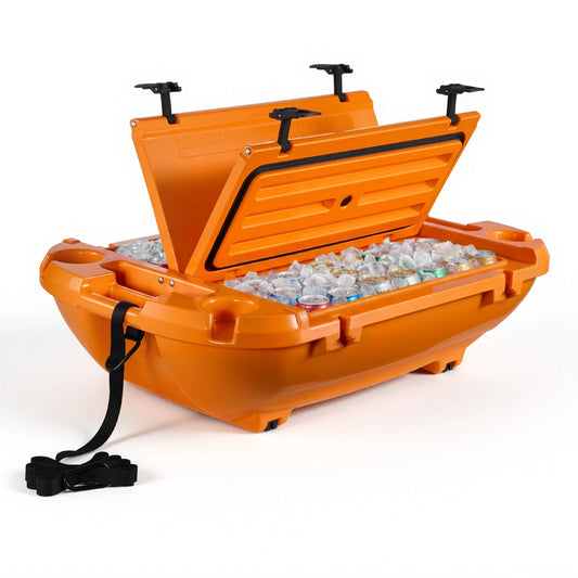 Floating Cooler 40QT Floating Ice Chest with Dry Storage &Tow Rope Premium LLDPE Amphibious Drink Cooler for Water Land