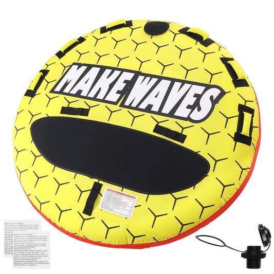 Towable Tube for Boating 1-3 People Inflatable Boat Tube & Towable 63" Round Water Sport Towable Tube for Boat to Pull