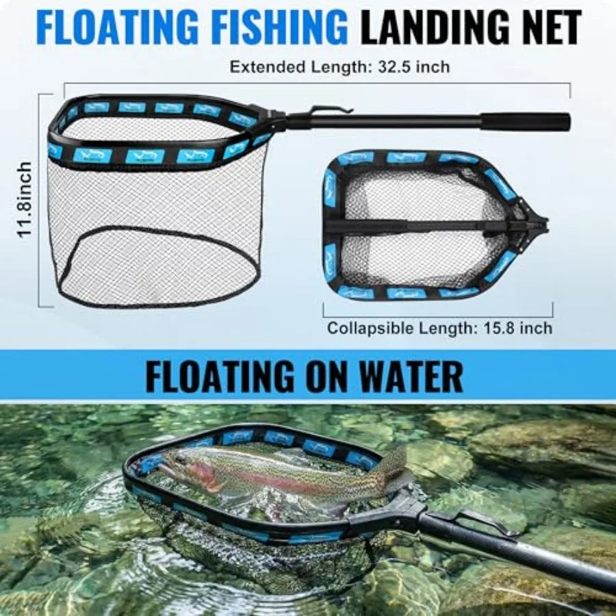 Fishing Gear- Fishing Rod and Reel Combos, Fishing Backpack, Fishing Net, Fishing Bag with Rod Holders and Tackle Box for Fresh