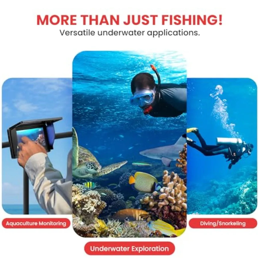 Digital Marine Camera Monitor System IP68 Waterproof Fish Finder with 12 Infrared LEDs, 4.3 TFT LCD, Removable Sun-Visor, Up to