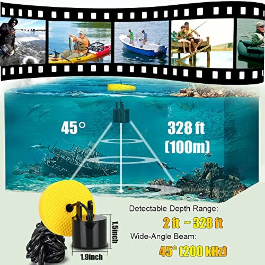 Small Portable Fish Finder Kayak Sonar Handheld Fish Finders Ice Fishing Castable Depth Finder Boat Fisherman Gifts
