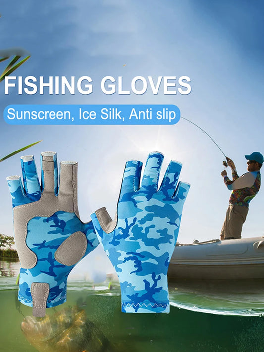 Half Finger Workout Gloves Anti-sting Fingerless Fishing Gloves Wear-resistant Anti-cutting Non-slip Outdoor Fishing Accessories