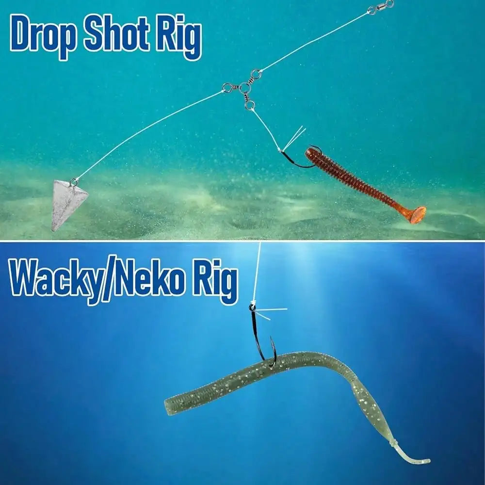 30 Pack Weedless Drop Shot Hooks Wide Gap Wacky Hook Bass Fishing Hook Freshwater For Neko Rig Punch Shot Flipping