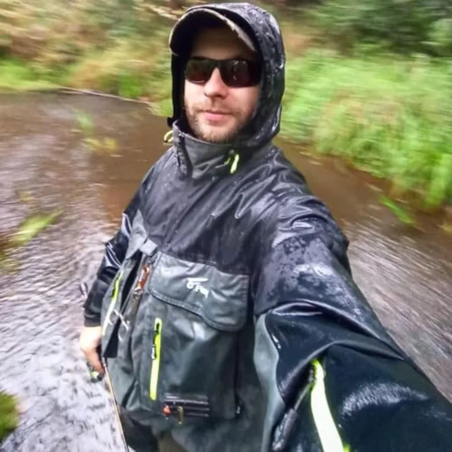 Fishing wading jackets for outdoor use, nylon fabric, olive green, breathable and waterproof
