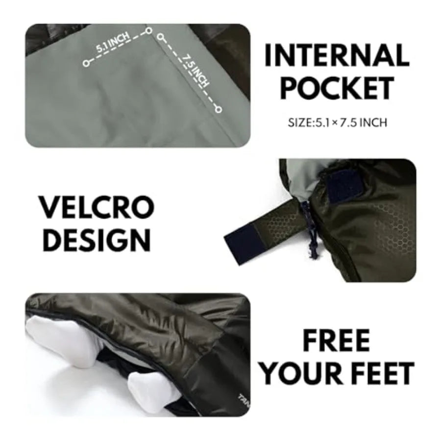 XXL Winter Sleeping Bags for Adults Cold WeatherCamping Sleeping Bag for with Compression Sack 4 Season Camping Essentials Gear
