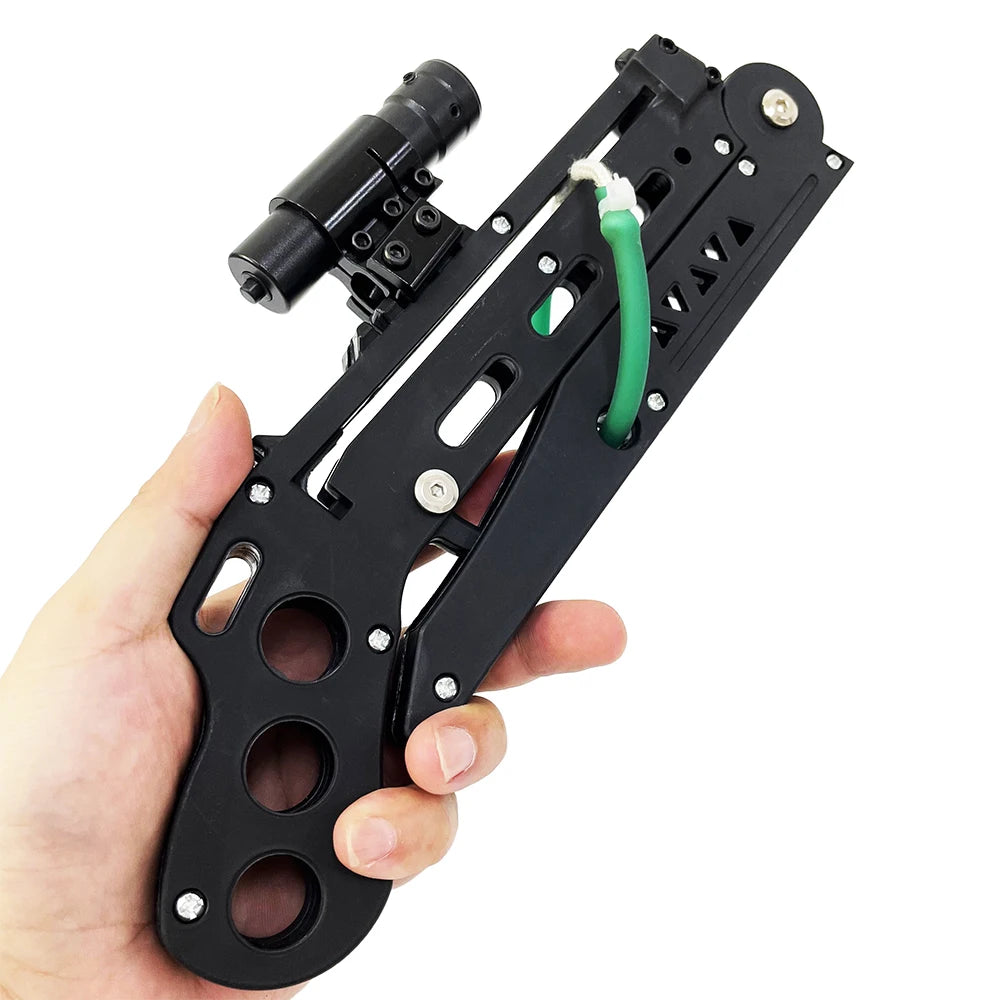 Fun folding slingshot, multifunctional archery slingshot, pocket catapult, precise laser slingshot, comes with 4 arrows