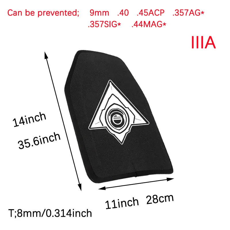 10x12 NIJ Level IIIA UHMWPE Ballistic Plate 8mm Thick Solid PE Hard Armor Insert USA Stock Free Shipping