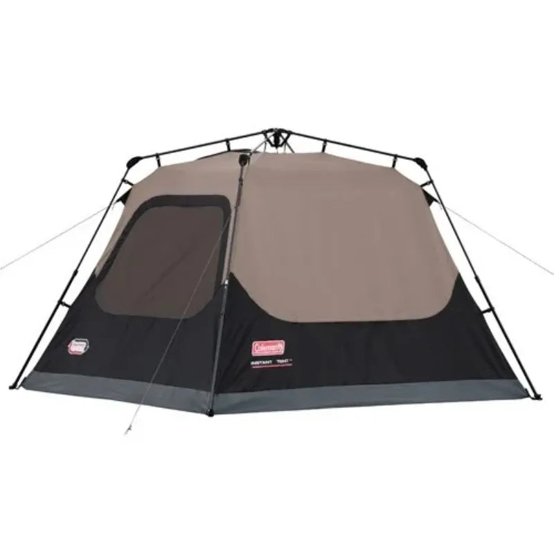4-Person Cabin Camping Tent with Instant Setup, 1 Room, Gray