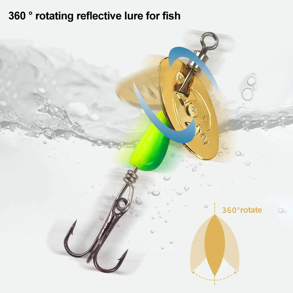 5Pcs Metal Spinner Spoon Fishing Lure Wobblers Artificial Bait for Carp Bass Pesca