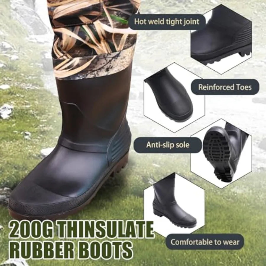 Neoprene Fishing Waders for Men, Waterproof Chest Waders