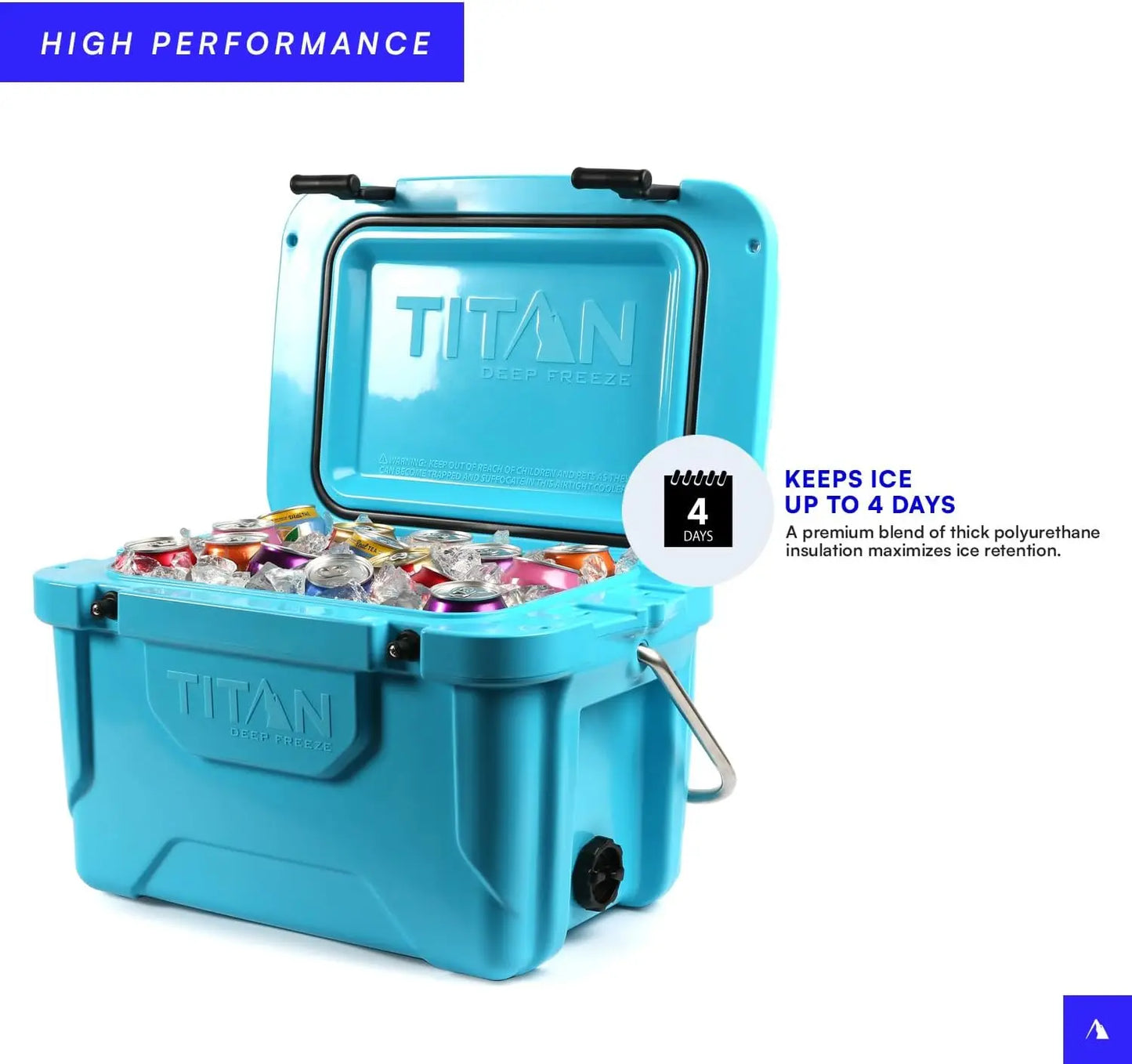 Durable Hard Ice Chest Cooler with Microban Protection and Deep Freeze Insulation for Camping