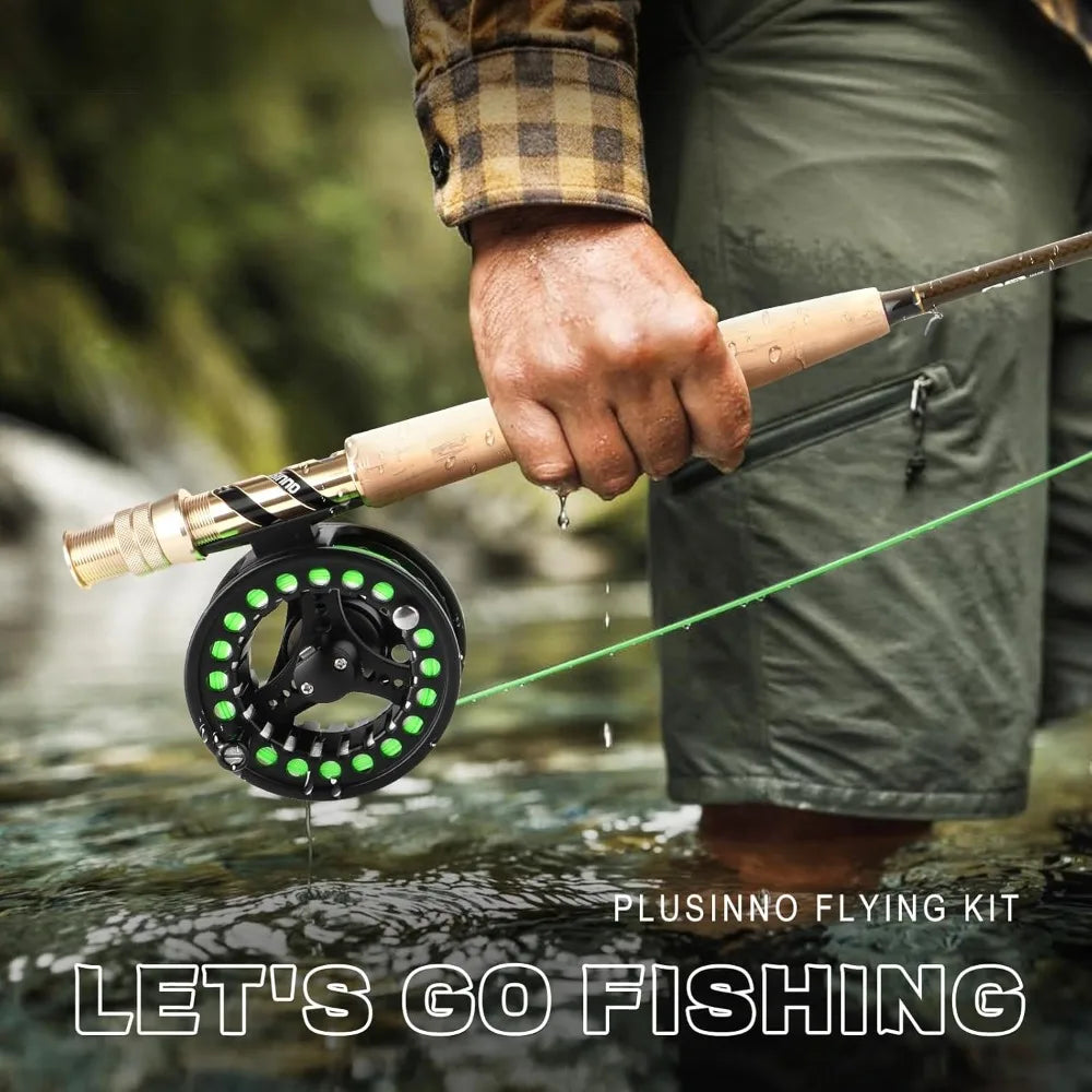 Fly Fishing Rod and Reel Combo, 4 Piece Lightweight Graphite Fly Rod 5/6 Complete Starter Package with Carrier Bag