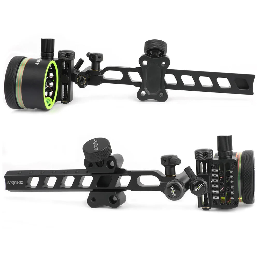Compound Bow Sight 5Pin 0.019" Fiber Optic Adjustable Alloy Right Hand for Hunting Target Shooting Outdoor Accessories