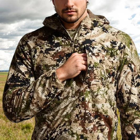 High Quality Ambient Hoodie Fishing Hunting Apparel Gear Wear Outdoor Camo Hoodie Spring Fall Fleece Lining Jacket Clothes