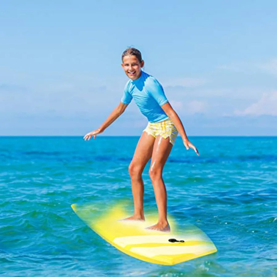 41'' Lightweight Body Board for Beach, Surf Board with EPS Core, XPE Deck, HDPE Slick Bottom, Wrist Leash, Bodyboard for Kids Adults Surfing