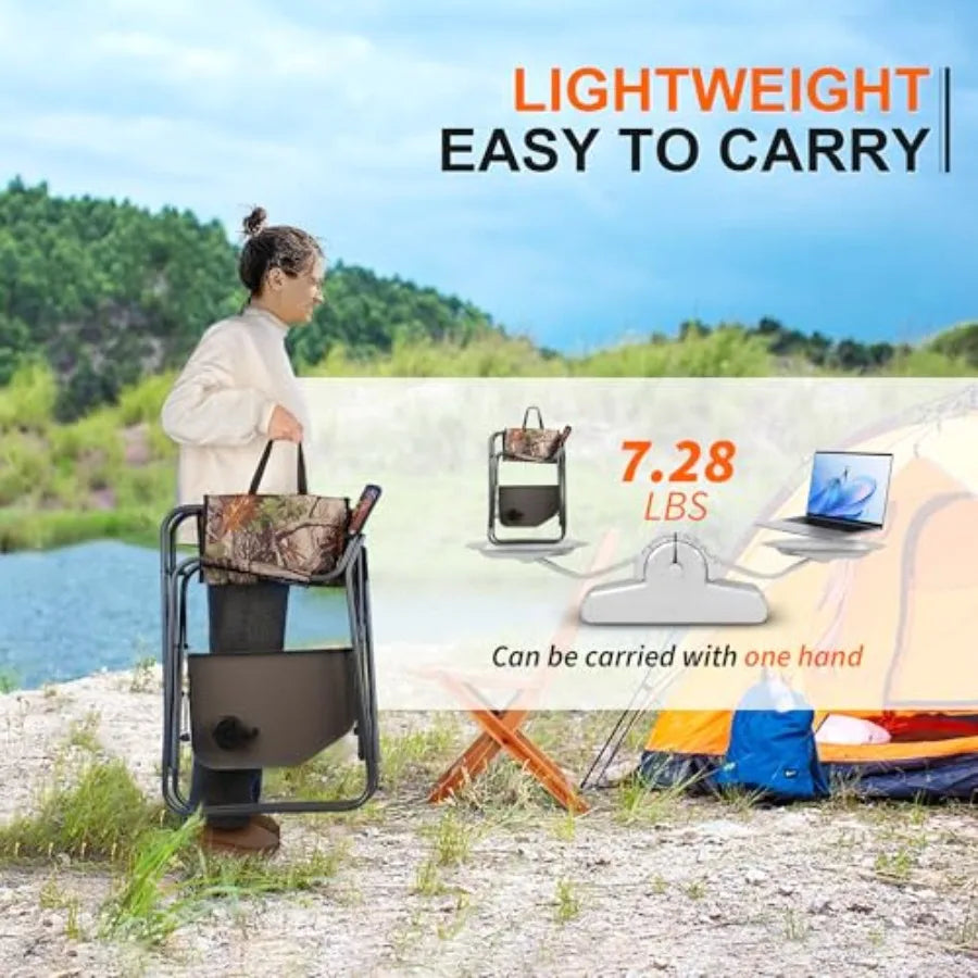 Directors Camping Chairs-Lightweight Folding Lawn Chairs with Side Table-Outdoor Foldable Camp Chair for Hunting Fishing Travel