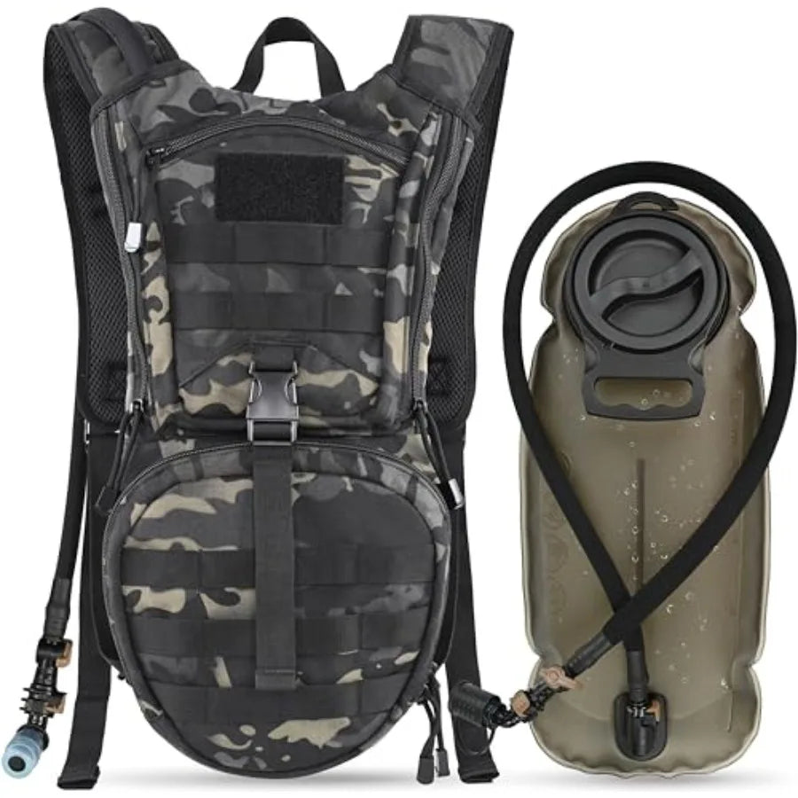 Tactical Molle Hydration Pack Backpack with 3L TPU Water Bladder Military Daypack for Cycling Hiking Running Climbing Hunting B