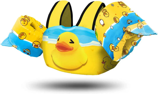 Swim Vest Life Jacket for 30-55 Pounds, Toddler Floaties with Shoulder Harness Arm Wings for 2-7 Years Old
