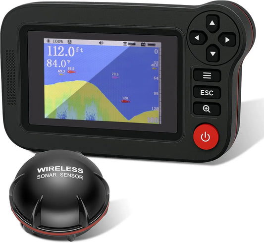 Wireless Castable Sonar Fish Finder with Rechargeable Depth Locator for Kayak, Boat, Shore Fishing