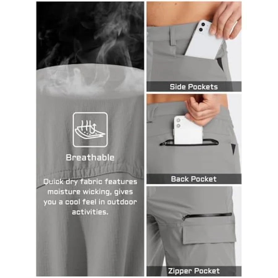 Men's Summer Outdoor Shorts Quick Dry Water Resistant Cargo Casual Golf Work Hiking Shorts NO Belt