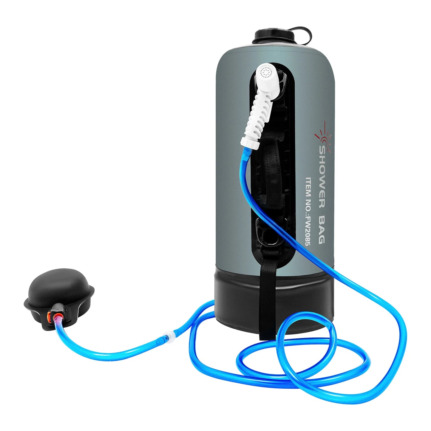12L Camping Shower, Suitable for Camping, with Pump and 1.8 m Hose, Maximum Temperature 53 °C, Camping Shower, Solar Shower, Camping, Ideal for Garden, Car Washing, Beach, Travel and Pet Care