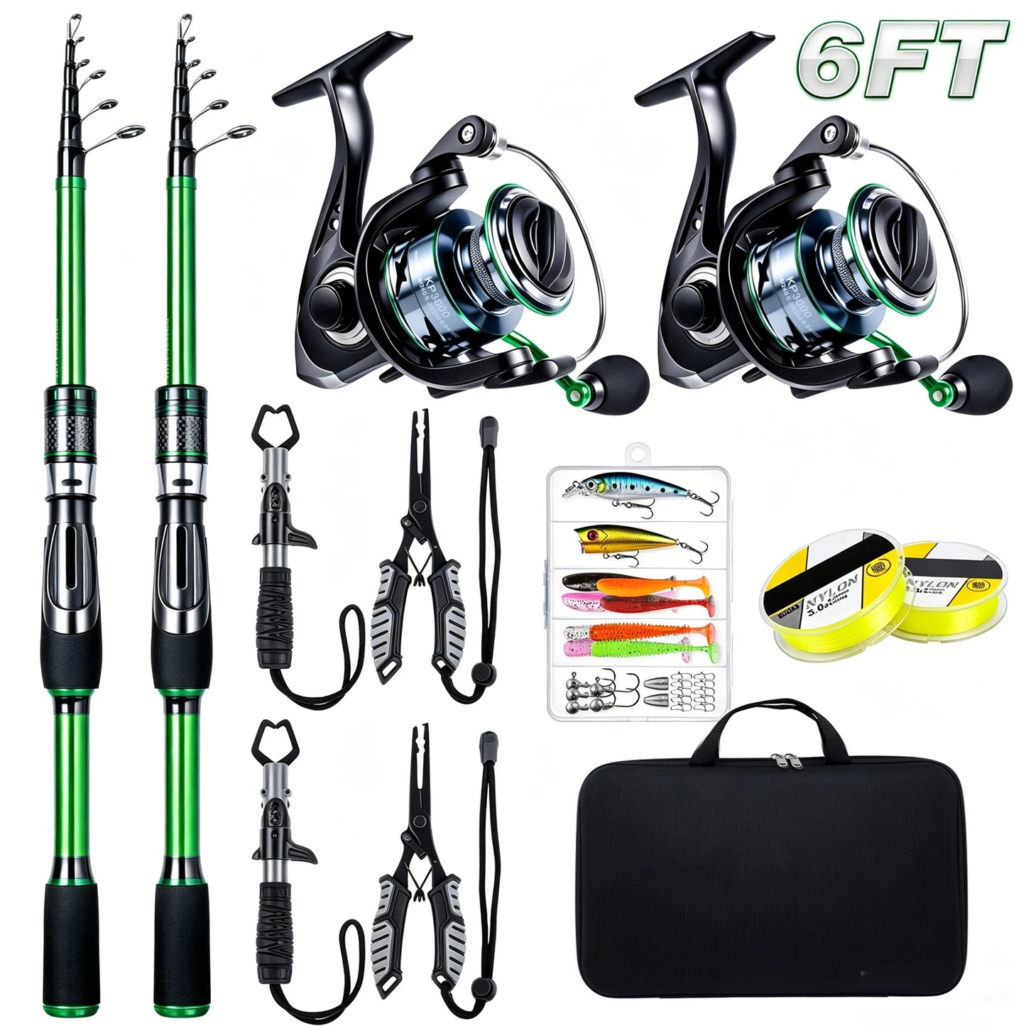 Graphite Telescopic Fishing Rod & Reel Combo: Portable Folding Design with Storage Bag, Unisex Freshwater Travel Gear, Lightweight Durable Tool, Perfect Gift for Anglers