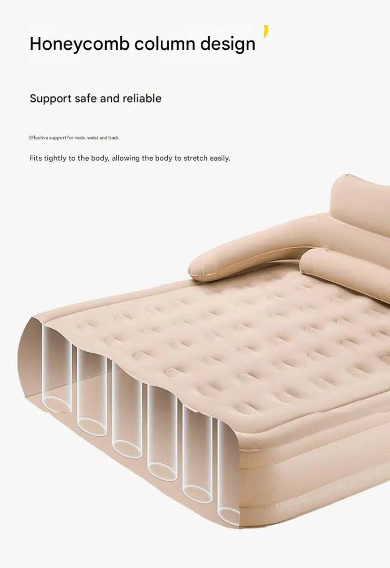 New 2 Persons Inflatable Mattress Camping Folding Outdoor Indoor Home Air Cushion 40cm High Bed Lazy Laying Soft Skin-Friendly