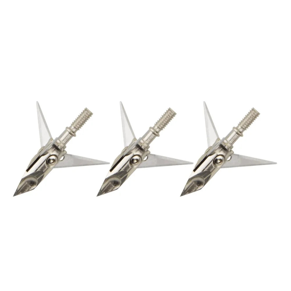 Hunting Broadheads 12pcs 3 Blade Stainless Steel 100 Grain Screw-in Points for Compound Recurve Bow Target Practice