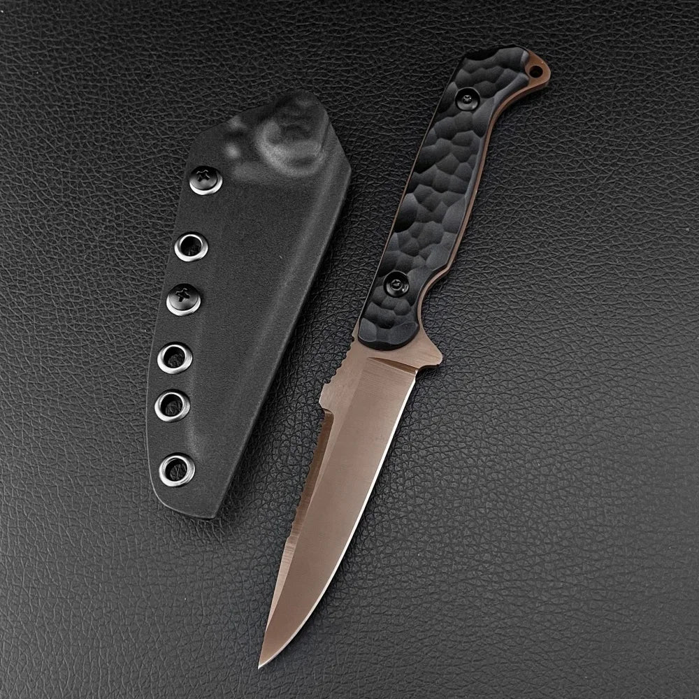 High-hardness Fixed-blade Knife with Sheath, 7Cr13Mov Blade, Nylon Fiber Handle, Survival, Camping, and Outdoor Knife, Jungle Carry, Adventure, Cutting, Rescue, Mountaineering, and Hiking Tool—perfect As A Gift