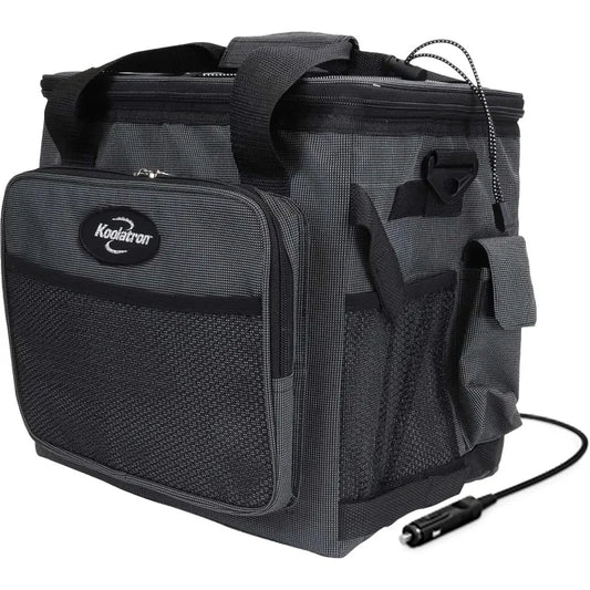 Electric Portable Cooler Plug in 12V Car Cooler Bag, 26 qt (25 L) Soft-Sided Portable Car Fridge w/DC Power Cord, Gray
