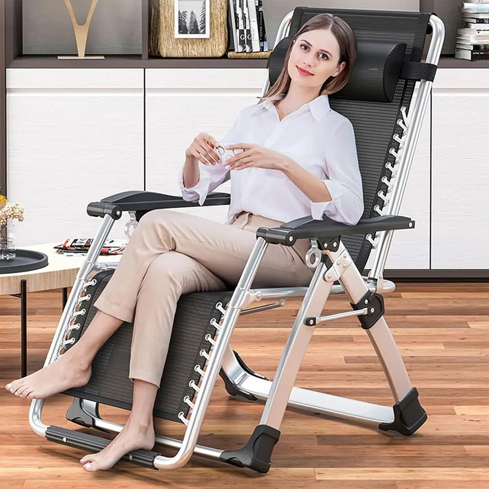 Zero Gravity Chair, Lawn Recliner, Reclining Patio Lounger Chair, olding Portable Chaise with Detachable Sot Cushion, Cup Holder