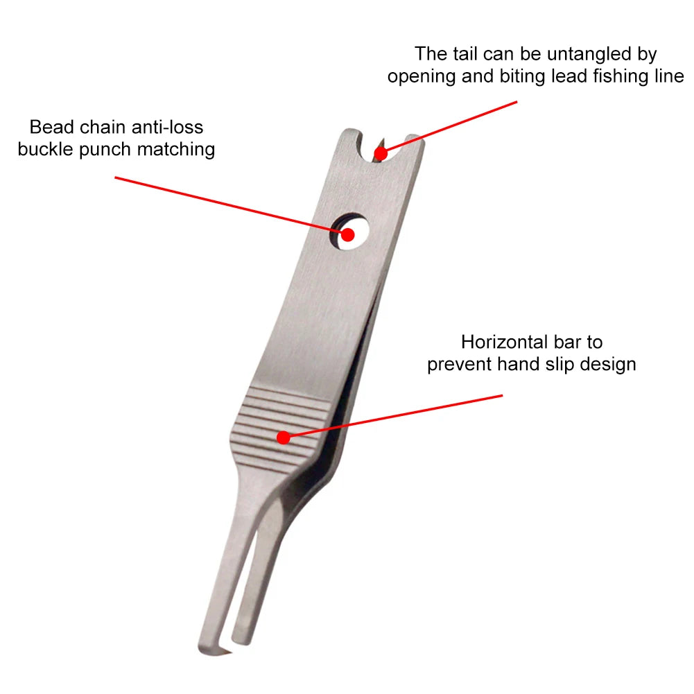 Fishing Line Tweezers Cutter Quick Split Rings Opener Stainless Steel Mini Fishing Pliers Lures Rings Opener Fishing Accessories