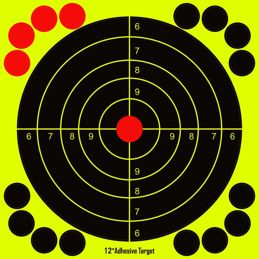 JOAXOR 12x12 Inch Splatter Adhesive Targets Stickers Reactive Shooting Targets  with Yellow Effect