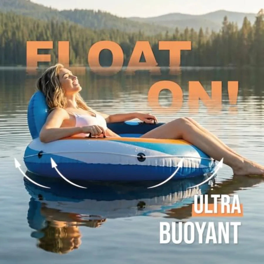 Inflatable River Tube Float - Heavy Duty River Float Pool Floats Lake Premium Water Tubes for Floating Recreational River Raft