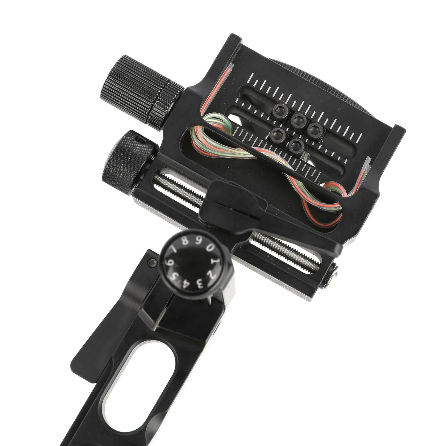Compound Bow Sight 5 Pin Long Rod 0.019 Fiber Optic Adjustable Left Right Hand for Hunting Shooting Target Practice Accessories
